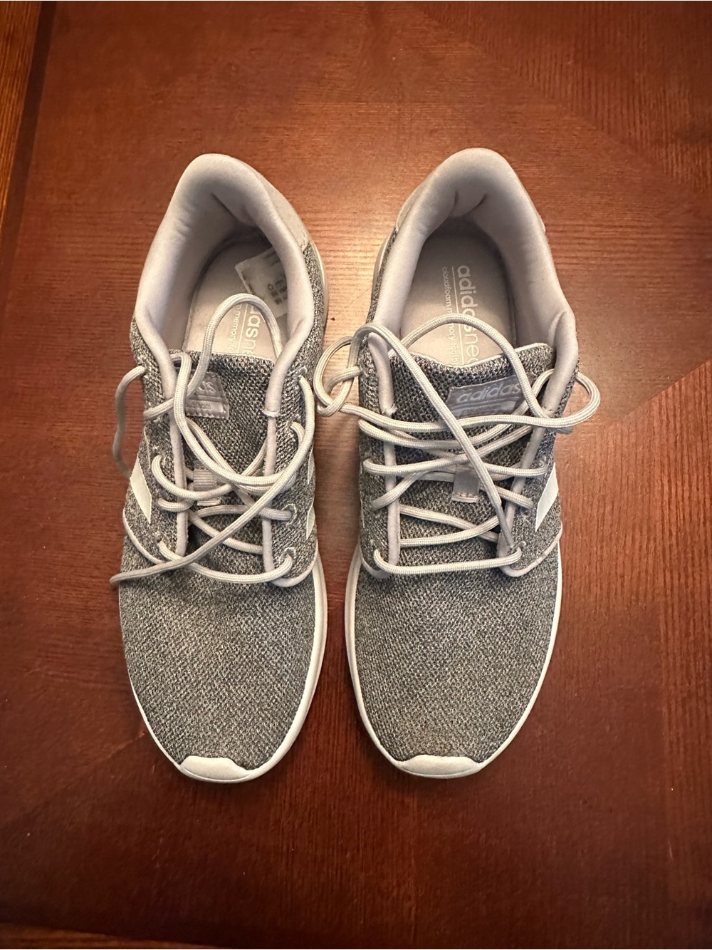 adidas Kids Grey Knit Lace-Up Sneakers